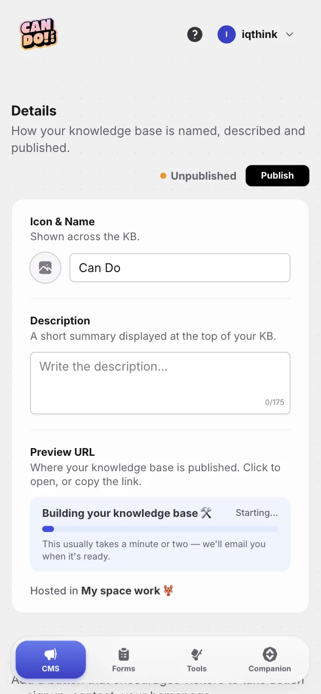 Set it up in Can Do — Can Do on mobile
