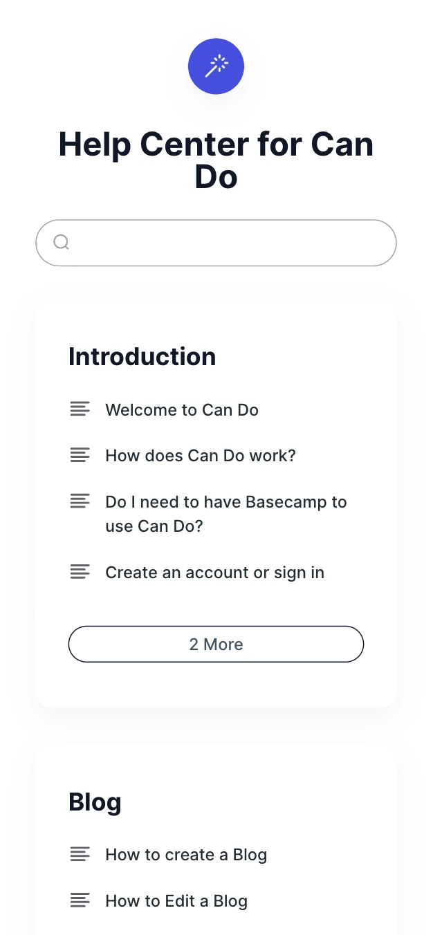 Your live help center — Can Do on mobile